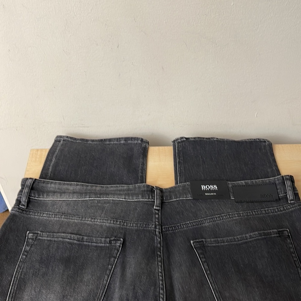 Hugo Boss Maine Charcoal Zip Fly Stretch Jeans - 40W x 32L
